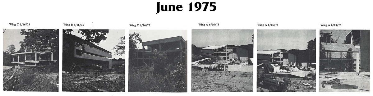 various construction photos of Turpin High School from June 1975